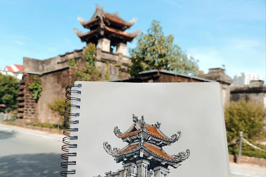 Kiến trúc sư trẻ Nghệ An lưu giữ thời gian qua những bức ký họa