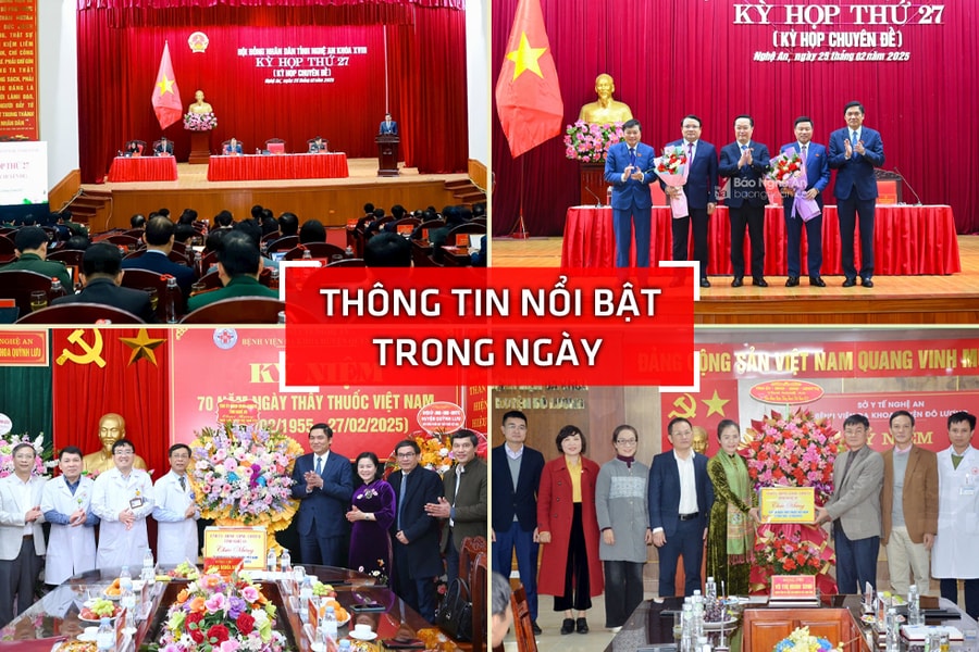 Nghệ An: Thông tin nổi bật ngày 25/2