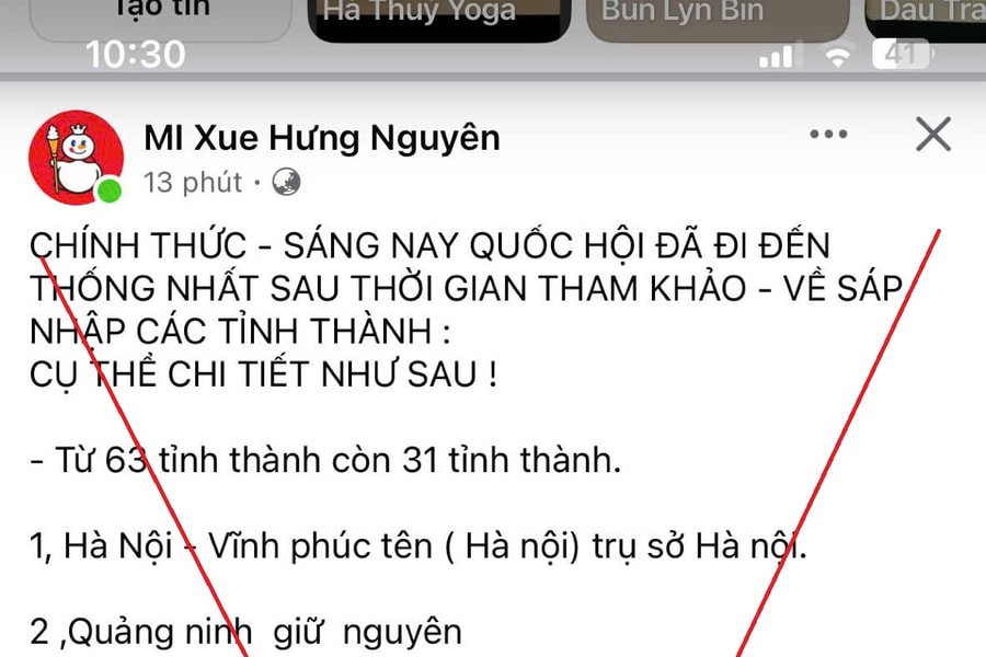 Công an Nghệ An xử phạt trường hợp đăng tin sai sự thật về sáp nhập tỉnh, thành