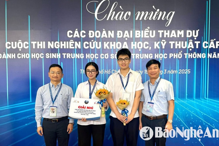 Học sinh Nghệ An đạt 4 giải tại Cuộc thi Nghiên cứu khoa học, kỹ thuật cấp quốc gia