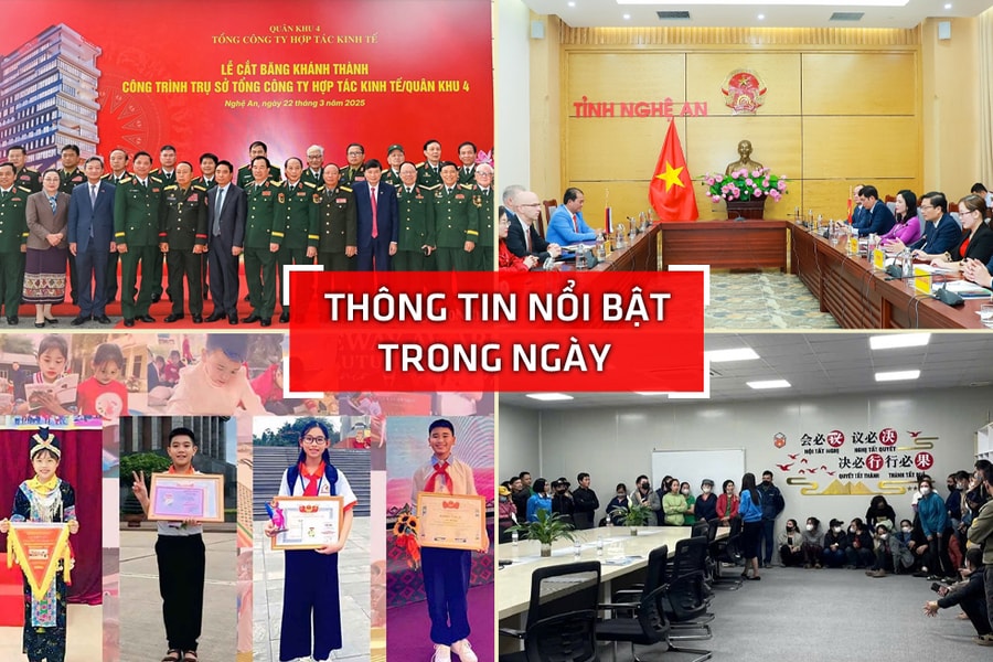 Nghệ An: Thông tin nổi bật ngày 22/3