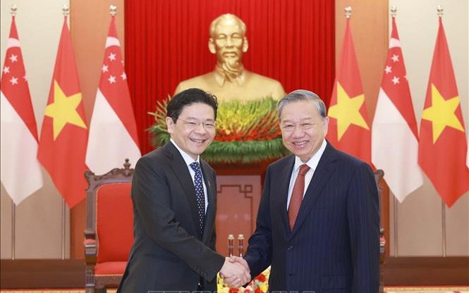 Tổng Bí thư Tô Lâm tiếp Thủ tướng Cộng hòa Singapore