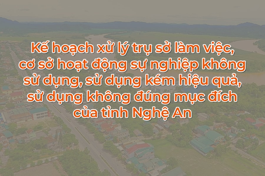 Infographic: Kế hoạch xử lý trụ sở làm việc, cơ sở hoạt động sự nghiệp không sử dụng tại Nghệ An