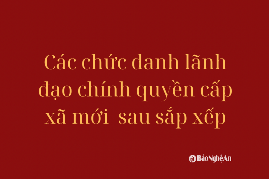 Các chức danh lãnh đạo chính quyền cấp xã mới sau sắp xếp