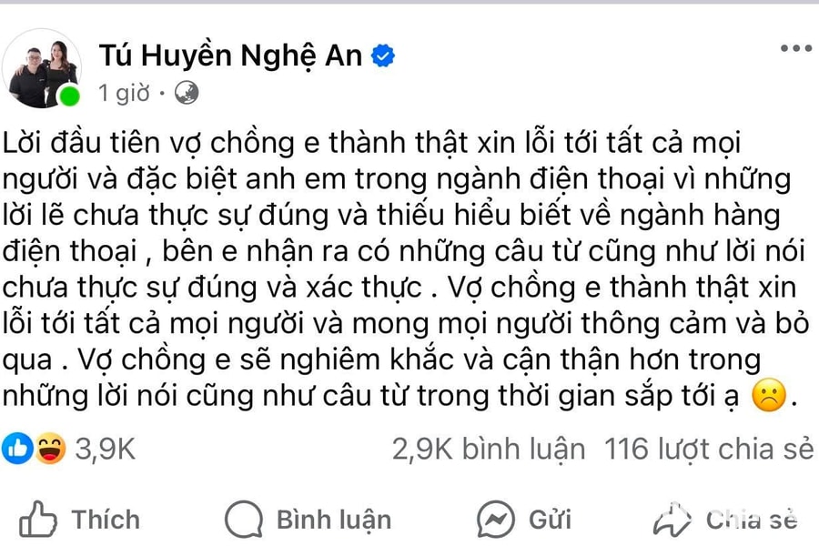 Vợ chồng TikToker người Nghệ An khóa bình luận, fanpage triệu follower 'bay màu' giữa bão chỉ trích