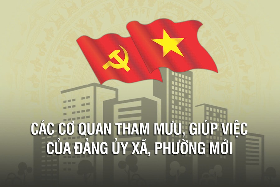 Infographic: Các cơ quan tham mưu, giúp việc của Đảng ủy, xã phường mới