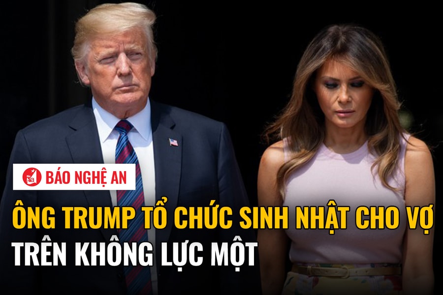 Ông Trump tổ chức sinh nhật cho vợ trên Không lực Một
