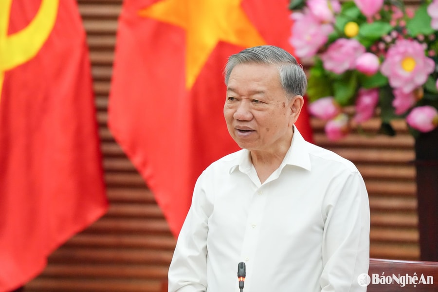 Tổng Bí thư Tô Lâm làm việc với Ban Thường vụ Tỉnh ủy Nghệ An