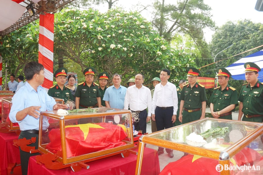 Nghệ An tổ chức lễ đón Đội Quy tập hài cốt liệt sĩ tại Lào mùa khô năm 2024 - 2025 trở về
