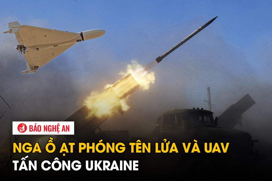Nga ồ ạt phóng tên lửa và UAV tấn công Ukraine