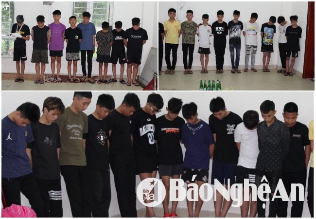 Bắt 28 thanh niên chém nhau tại cây xăng đôi Quán Bàu, thành phố Vinh