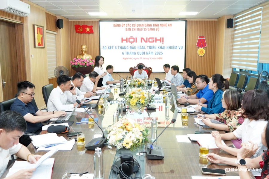 Ban Chỉ đạo 35 Đảng bộ các cơ quan Đảng tỉnh sơ kết 6 tháng đầu năm, triển khai nhiệm vụ 6 tháng cuối năm 2025