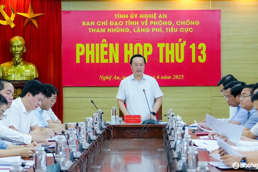 Ban Chỉ đạo về phòng, chống tham nhũng, lãng phí, tiêu cực tỉnh Nghệ An họp phiên thứ 13