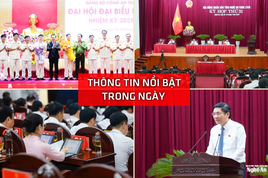 Nghệ An: Thông tin nổi bật ngày 10/7