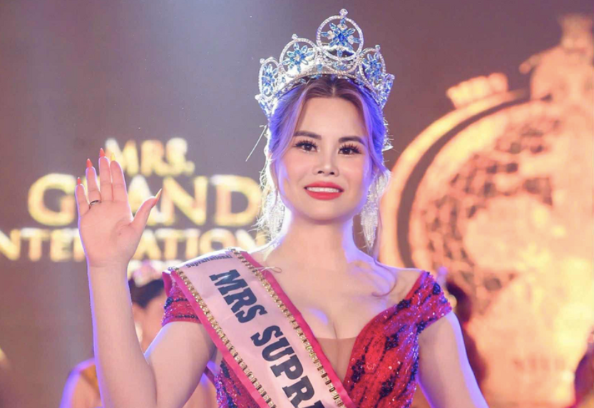 Trình diễn 'Cô đôi thượng ngàn', nữ tiến sĩ đăng quang hoa hậu quý bà