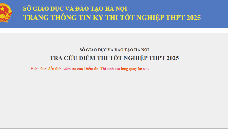 Link tra cứu điểm thi tốt nghiệp THPT 2025 của Sở GD&ĐT Hà Nội