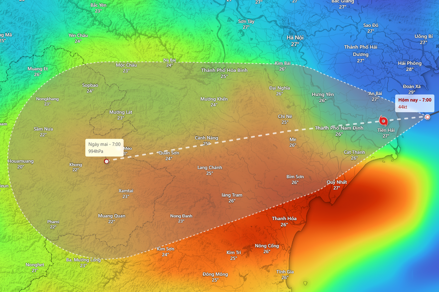 Cập nhật bão số 3 (Wipha) đổ bộ vào Ninh Bình - Hải Phòng