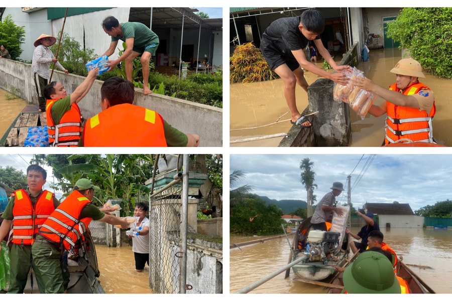 Công an Nghệ An nỗ lực giúp dân khắc phục hậu quả cơn bão số 3