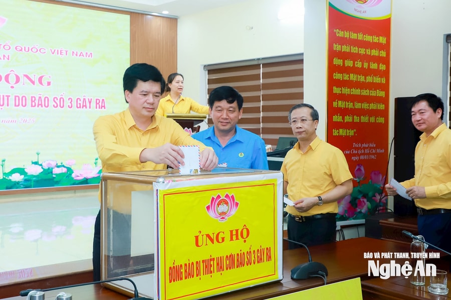 Ban Thường trực Ủy ban MTTQ Việt Nam tỉnh Nghệ An phát động ủng hộ khắc phục hậu quả lũ lụt do bão Wipha