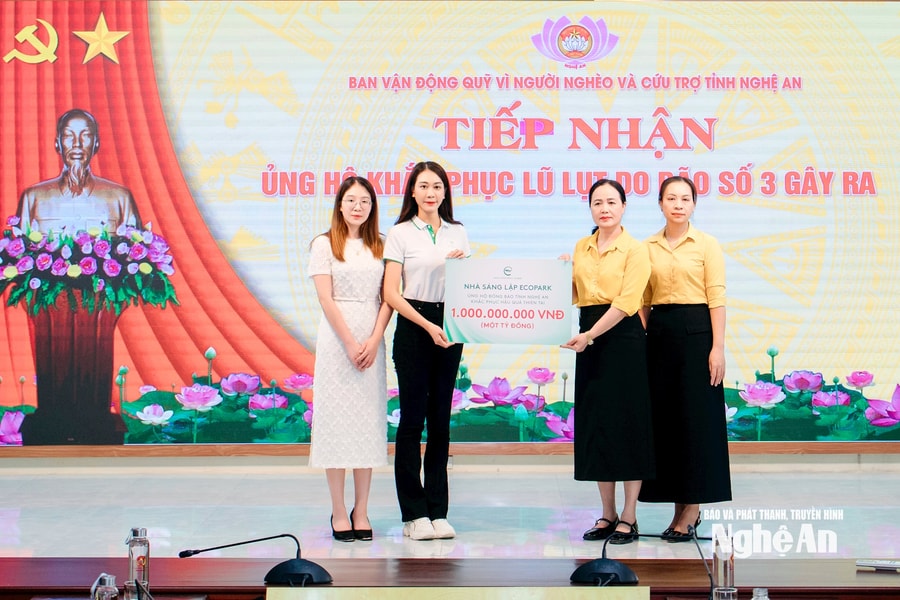 Nhà sáng lập Ecopark ủng hộ Nghệ An 1 tỷ đồng khắc phục hậu quả bão số 3