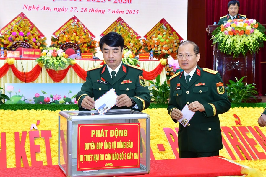 Bộ Chỉ huy Quân sự tỉnh Nghệ An phát động ủng hộ đồng bào bị thiệt hại do bão số 3