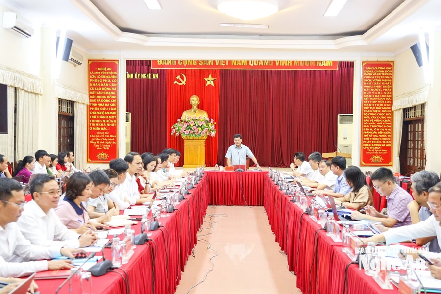 Chủ nhiệm Ủy ban Kiểm tra Tỉnh ủy Phạm Trọng Hoàng chủ trì duyệt đại hội Đảng bộ các xã Anh Sơn, Yên Xuân, Vĩnh Tường