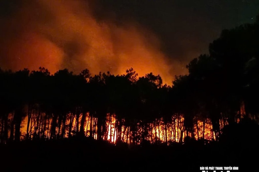 Nghệ An huy động hơn 300 người khống chế lửa rừng ở xã Tân Châu