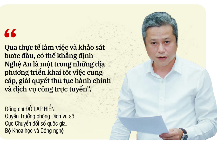 Lãnh đạo Cục Chuyển đổi số quốc gia khuyến nghị giải pháp để Nghệ An nâng cao hiệu quả thực hiện thủ tục hành chính trên môi trường số