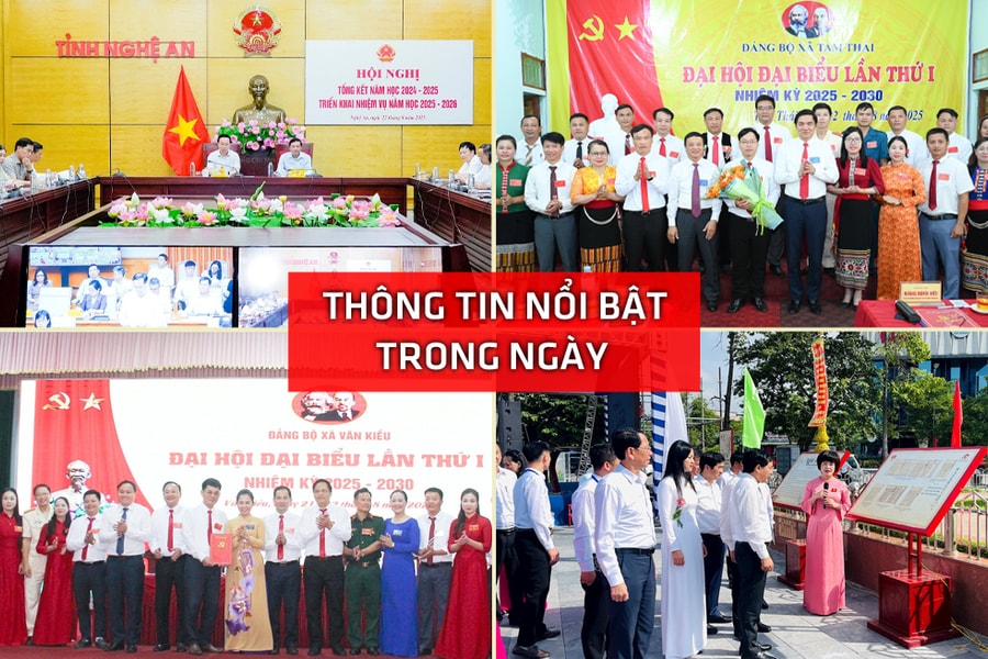Nghệ An: Thông tin nổi bật ngày 22/8
