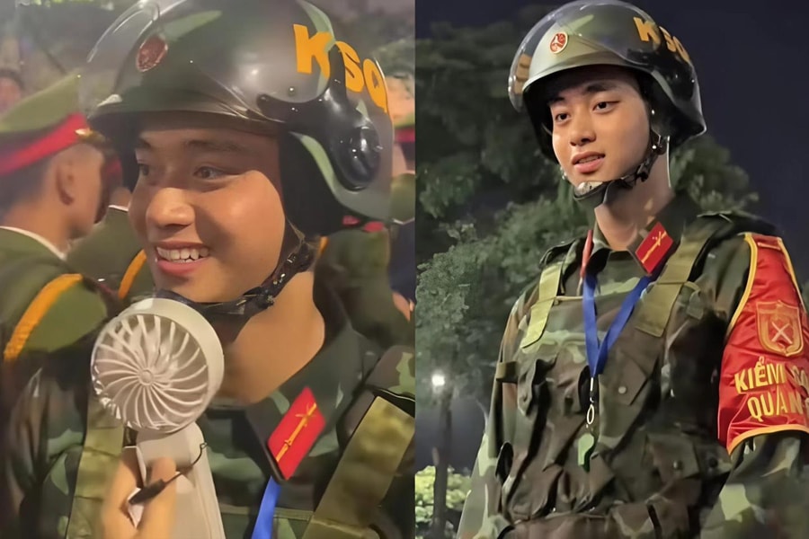 Danh tính chàng chiến sĩ 'triệu view' đang 'gây sốt' mạng xã hội dịp lễ 2/9