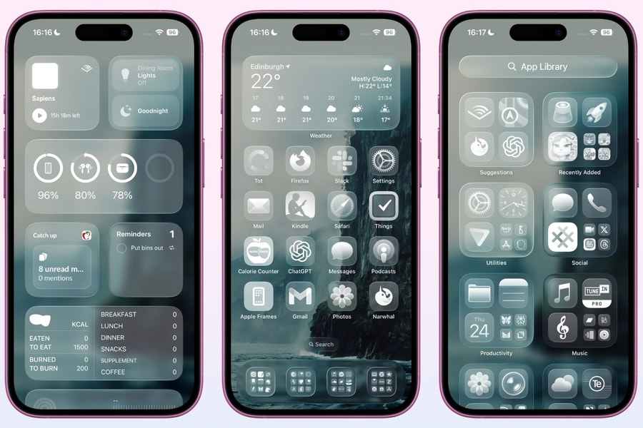 Cách biến toàn bộ icon iPhone thành trong suốt