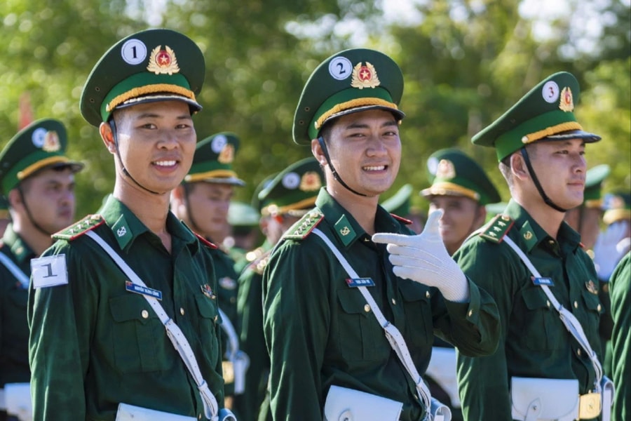 Những chiến sĩ Nghệ An trong đội hình diễu binh, diễu hành 2/9