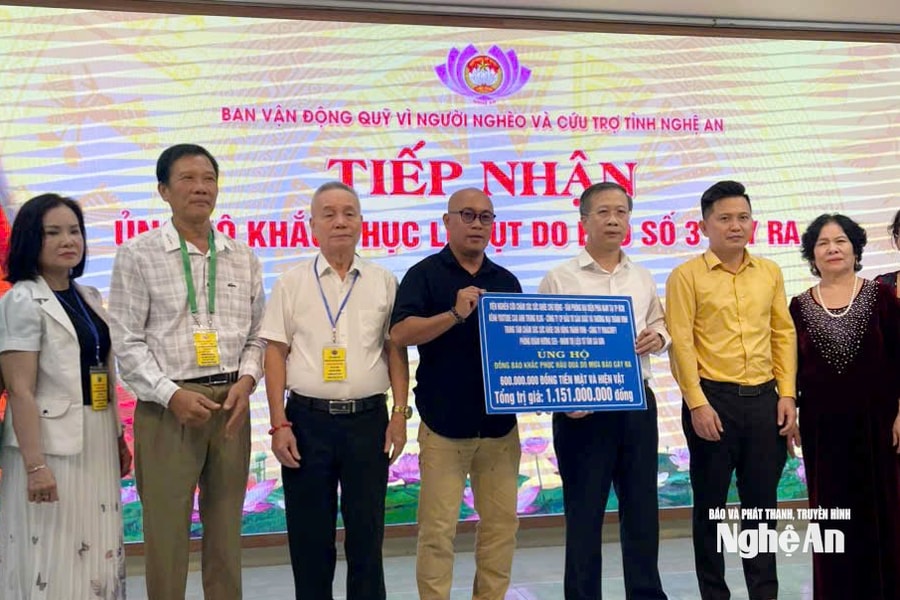 Nghệ An tiếp nhận hơn 1,1 tỷ đồng hỗ trợ người dân bị thiệt hại do bão số 3