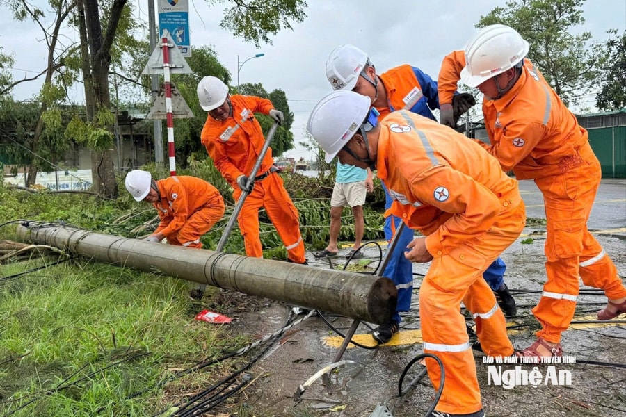 Công ty Điện lực Nghệ An đã hoàn thành khôi phục hệ thống cấp điện toàn tỉnh trước ngày Quốc khánh 2/9