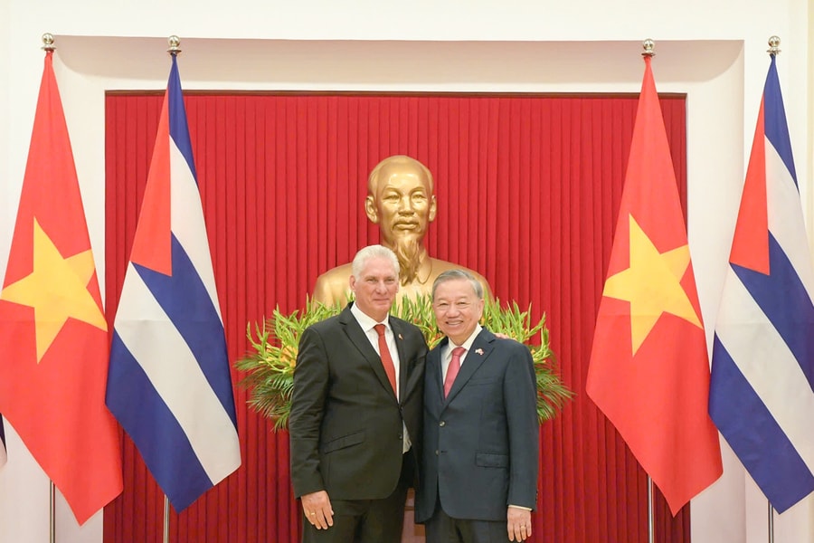Tổng Bí thư Tô Lâm chủ trì lễ đón Bí thư thứ nhất, Chủ tịch nước Cuba