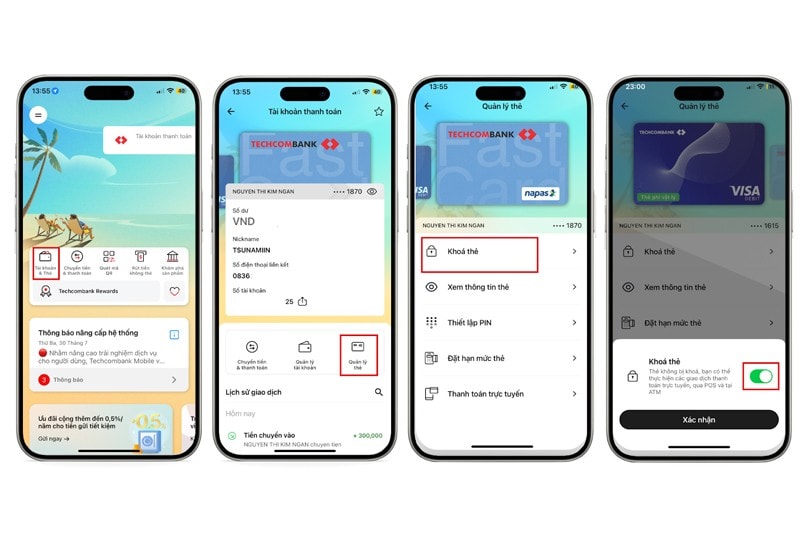 Hướng dẫn khóa thẻ tín dụng Techcombank nhanh chóng nhất
