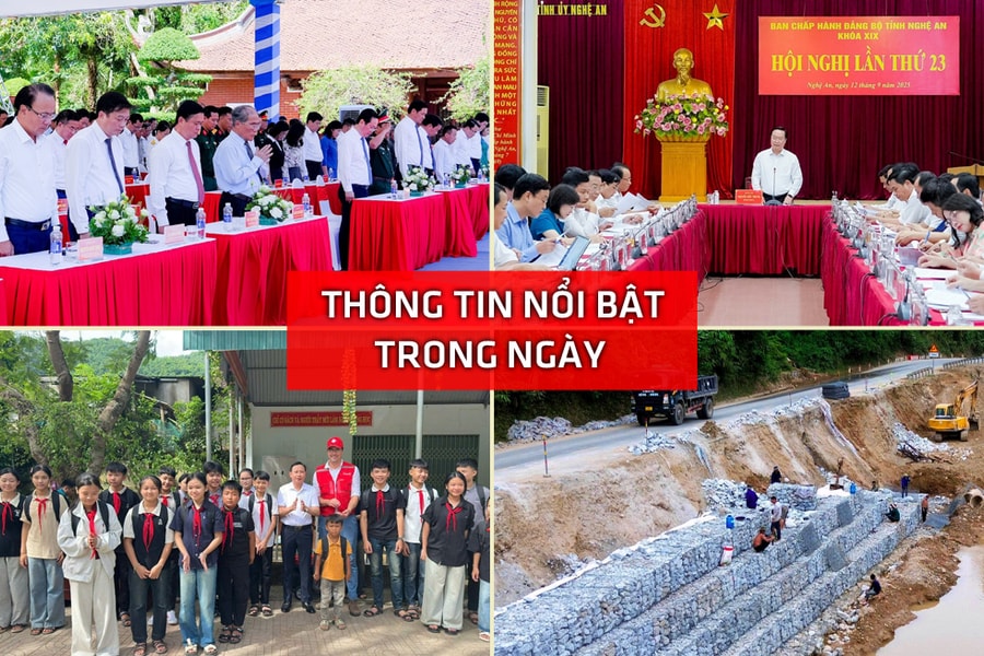 Nghệ An: Thông tin nổi bật ngày 12/9