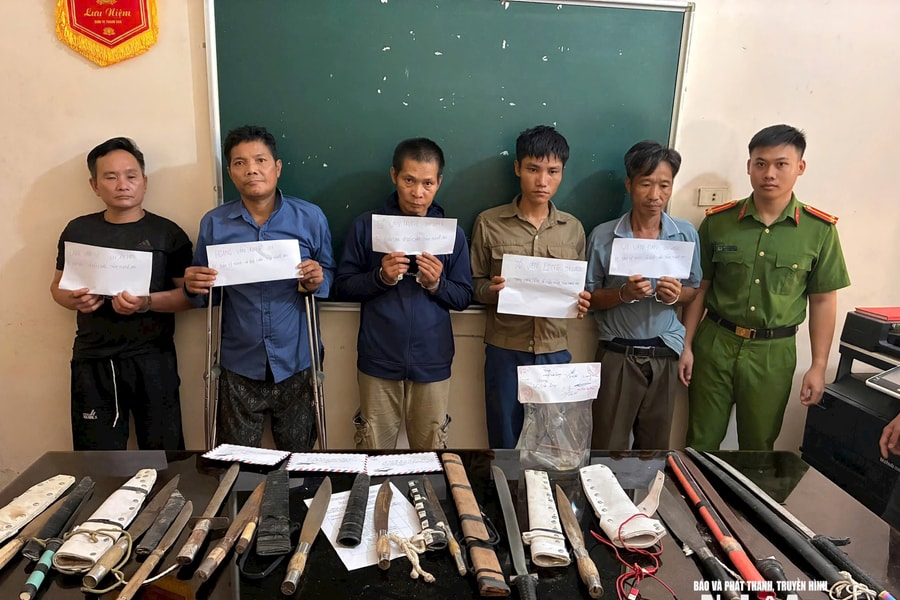 Công an xã Quỳ Châu triệt xoá thành công nhóm đối tượng ma túy thủ sẵn hung khí để chống trả
