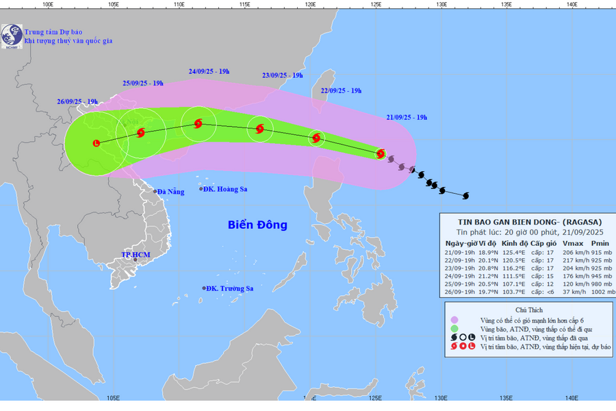 Bão Ragasa sắp tiến vào Biển Đông, thời tiết Nghệ An đầu tuần diễn biến ra sao?