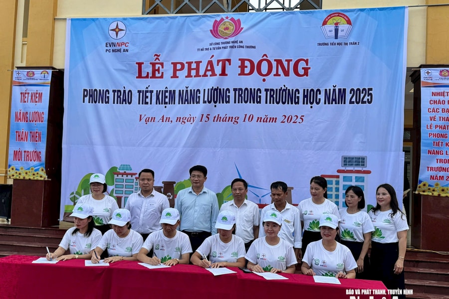 Nghệ An phát động sử dụng tiết kiệm năng lượng trong trường học