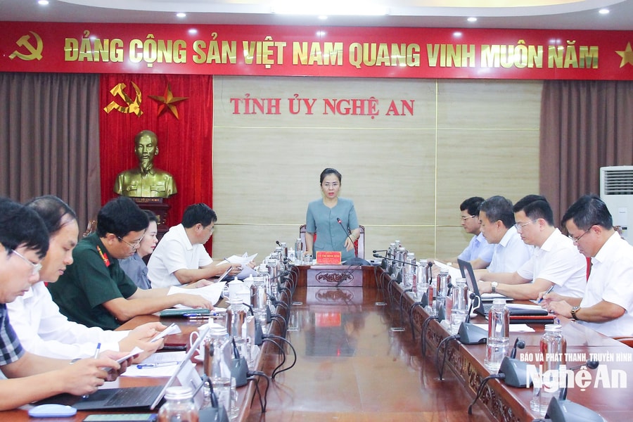 Phó Bí thư Tỉnh ủy Võ Thị Minh Sinh chủ trì họp Tiểu ban chỉ đạo về chuyển đổi số trong các cơ quan Đảng tỉnh Nghệ An
