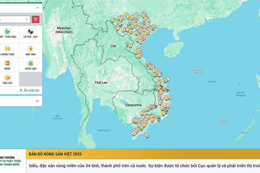 Bản đồ Nông sản Việt tại Tuần lễ Nông sản Việt 2025