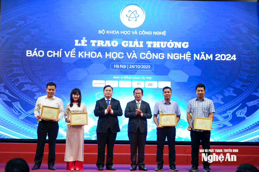 Báo và phát thanh, truyền hình Nghệ An đoạt giải Nhì Giải thưởng báo chí về Khoa học và Công nghệ năm 2024