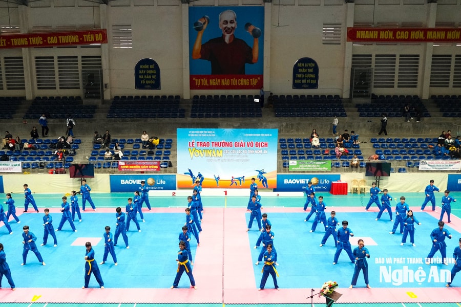 Hơn 400 võ sinh tranh tài tại Giải vô địch các CLB Vovinam tỉnh Nghệ An lần thứ IV, năm 2025