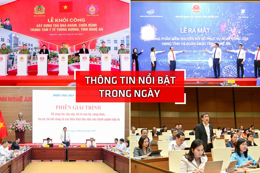 Nghệ An: Thông tin nổi bật ngày 29/10