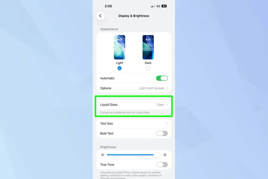 iOS 26.1: Apple cho phép tùy chỉnh độ trong suốt Liquid Glass