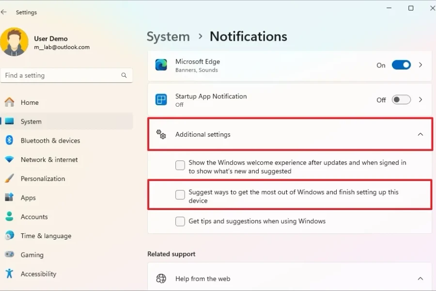 Cách tắt thông báo 'Hoàn tất thiết lập' trên Windows 11