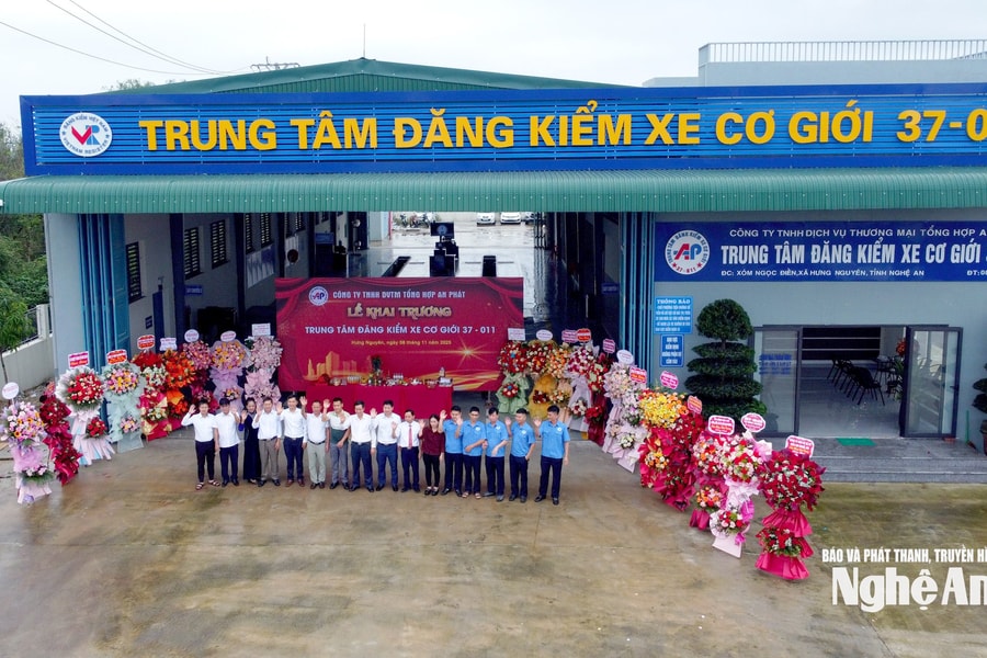 Khai trương Trung tâm Đăng kiểm xe cơ giới 37-011 tân tiến tại Nghệ An