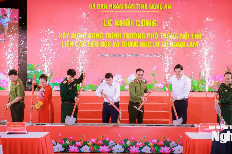 Nghệ An đồng loạt khởi công 9 trường phổ thông liên cấp khu vực biên giới