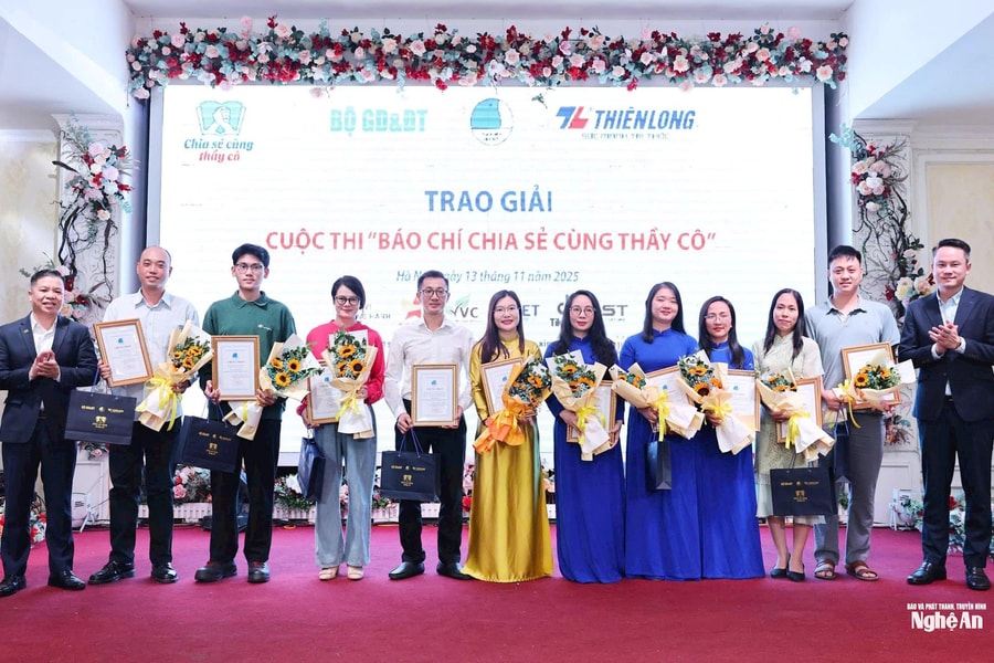 Báo và phát thanh, truyền hình Nghệ An đoạt giải Nhất cuộc thi 'Báo chí Chia sẻ cùng thầy cô 2025'